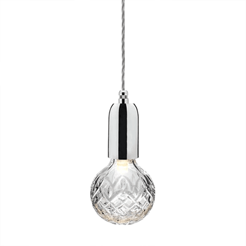 Polished Chrome Clear Crystal Bulb pendant