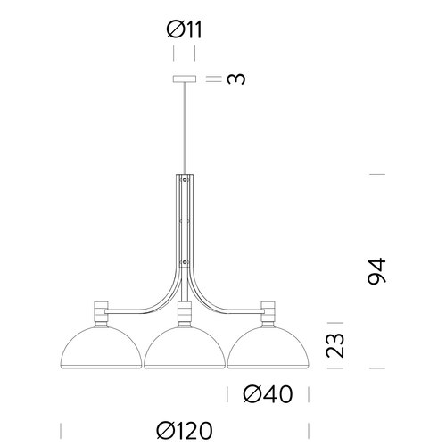 Black / White Albini AM/AS 3lt Pendant Light