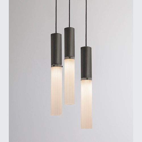 Bronze Flume Alabaster 3lt Pendant Light