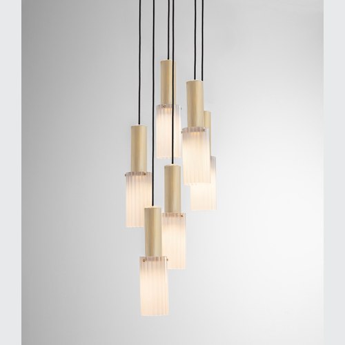 Satin Brass Flume Large 6lt Pendant Light