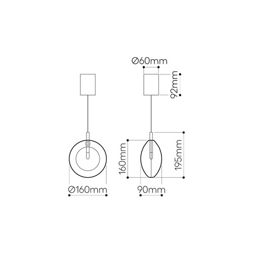 Grey Blue Lens Pendant Light