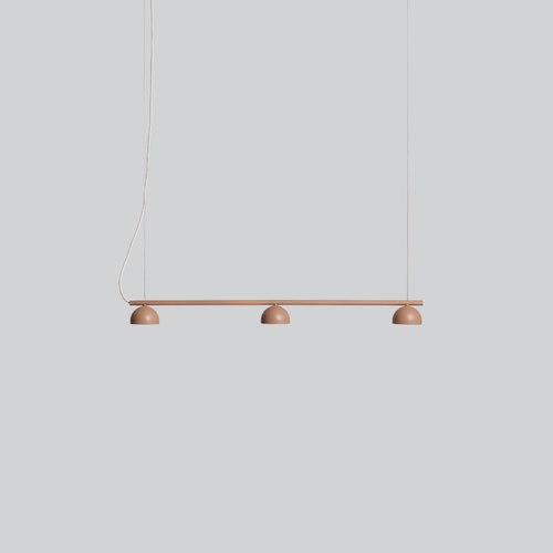 Warm Beige Blush Rail 3lt Pendant Light