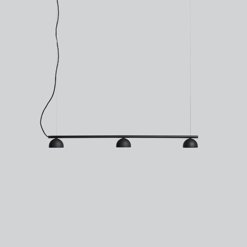 Matte Black Blush Rail 3lt Pendant Light