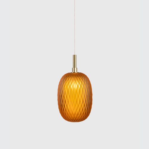 Amber Metamorphosis Gold Pendant Light
