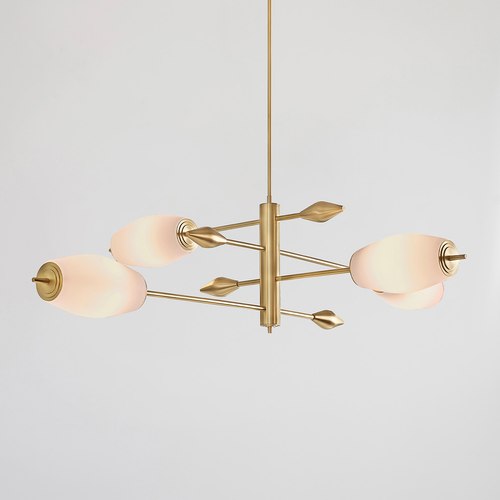 Satin Brass Supernova 4lt Pendant Light