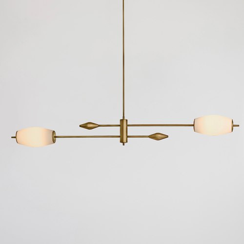 Antique Brass Supernova 2lt Pendant Light by J. Adams & Co.