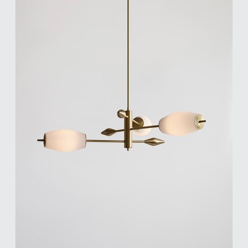 Antique Brass Supernova 3lt Pendant Light