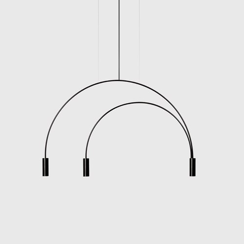 Black/Black Volta 3lt Pendant Light