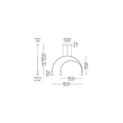 White/White Volta 3lt Pendant Light