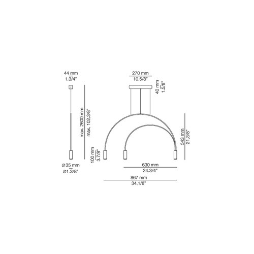 White/White Volta 3lt Pendant Light