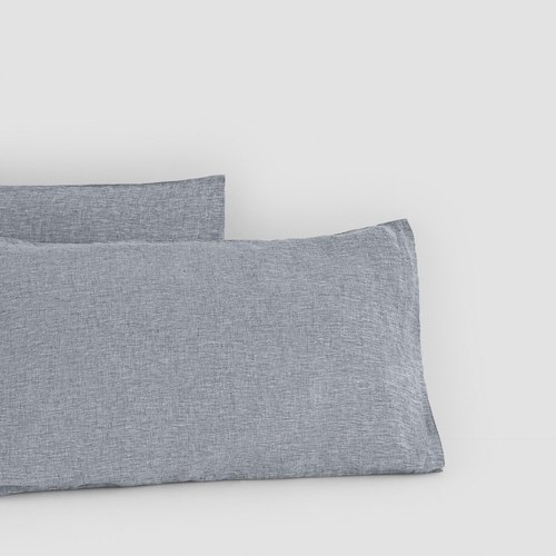 Marl Dove Linen Pillow Cases Stone Standard Pair