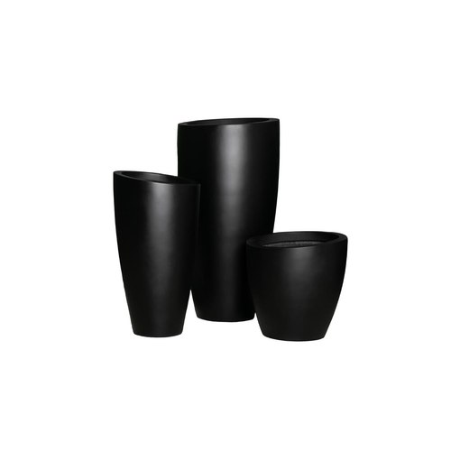 Matte Black Glen Iris Angled Vase