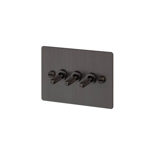 Smoked Bronze 3 Gang Toggle Switch