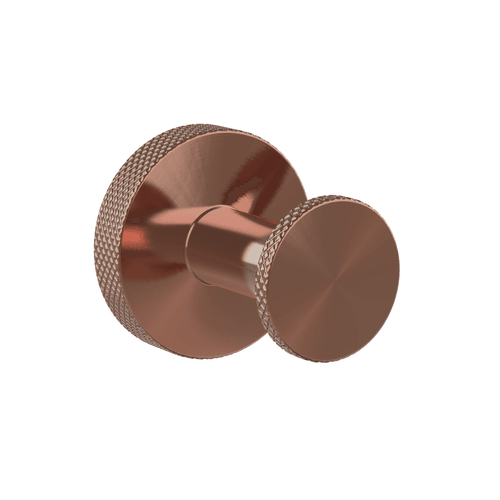 Brushed Copper Motivo Knurled Robe Hook