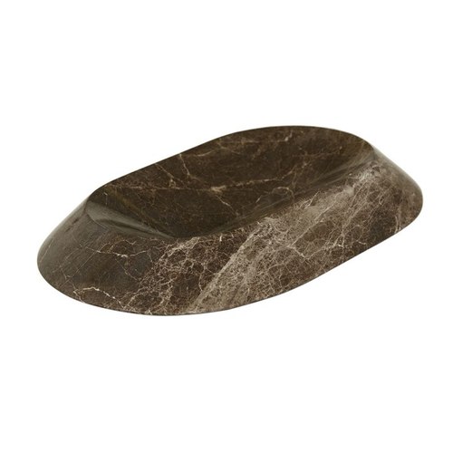 Emperador Marble Rufus Bevel Oval Bowl Large