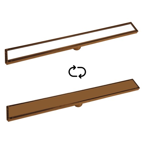 Brushed Copper Code Versa 700 Tiled Shower Channel Waste Range