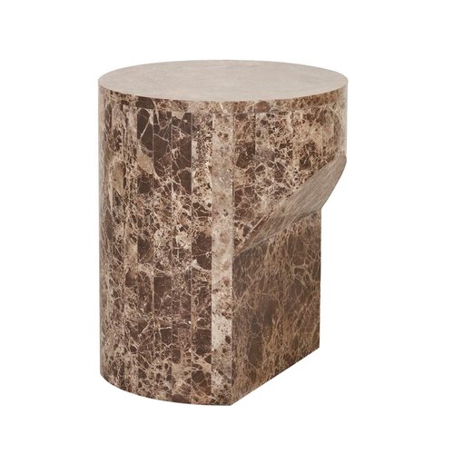 Emperador Marble Atlas Pinnacle Side Table