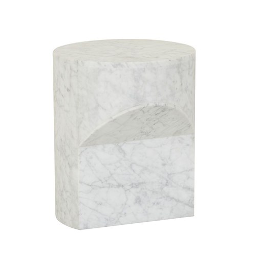 White Marble Atlas Pinnacle Side Table