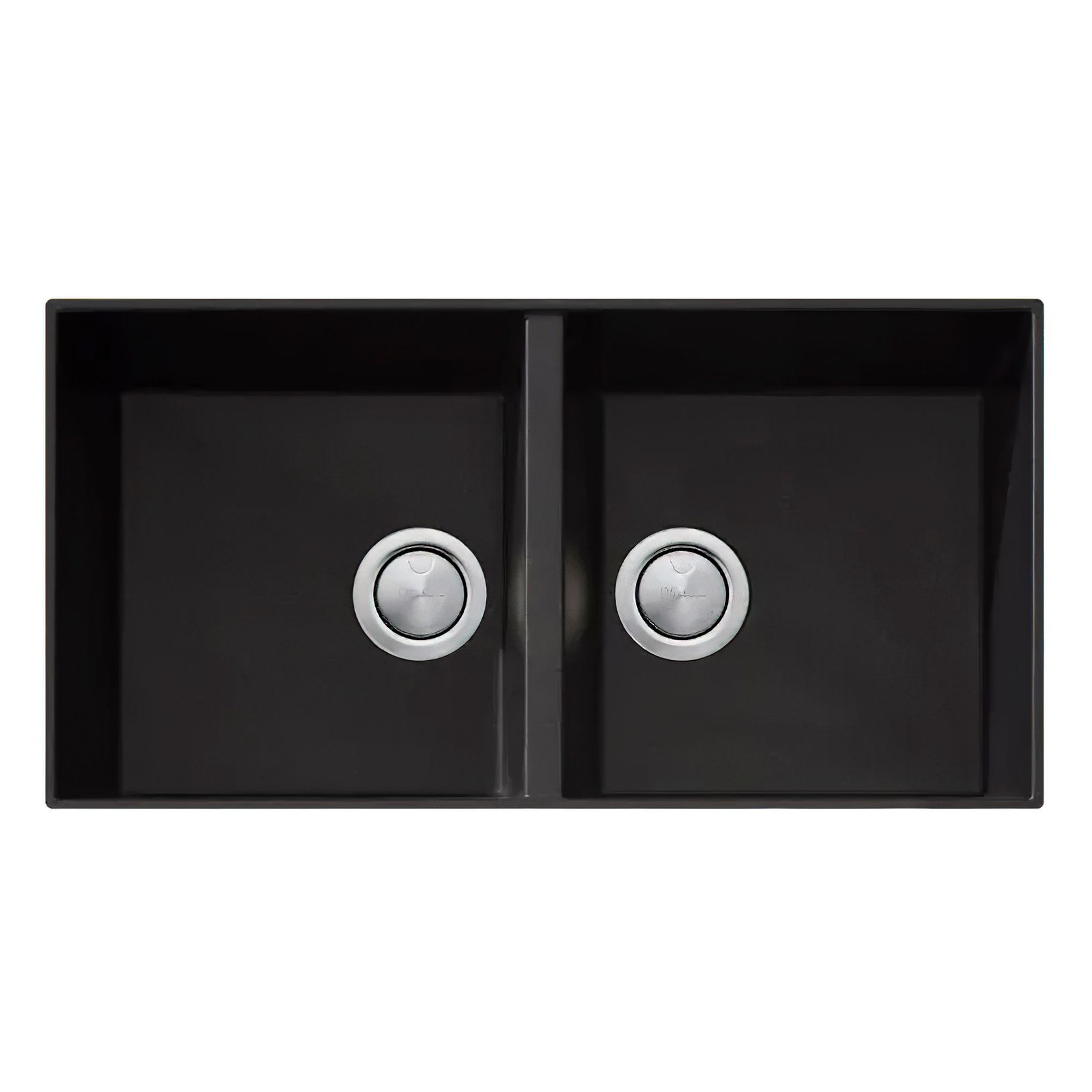 Oliveri Santorini Undermount Double Bowl Sink Black Granite ArchiPro AU