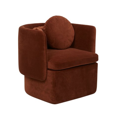 Cinnamon Velvet Hugo Bow Occasional Chair