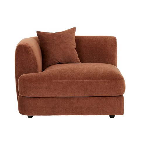 Chestnut Madrid Curve Left Chaise Sofa