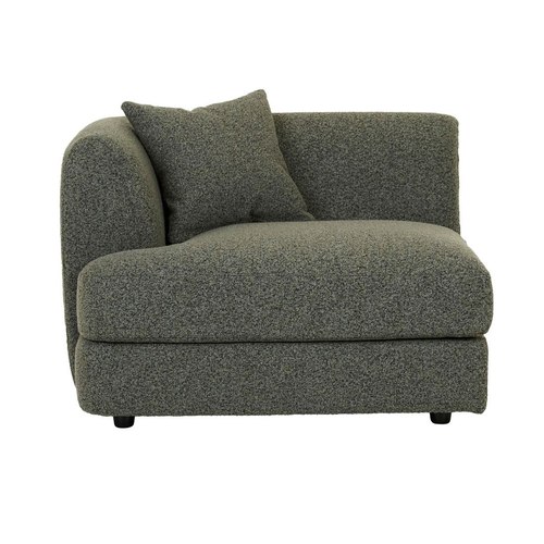 Green Boucle Madrid Curve 1 Seater Left Arm Sofa