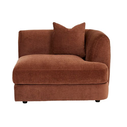 Chestnut Madrid Curve 1 Seater Right Arm Sofa