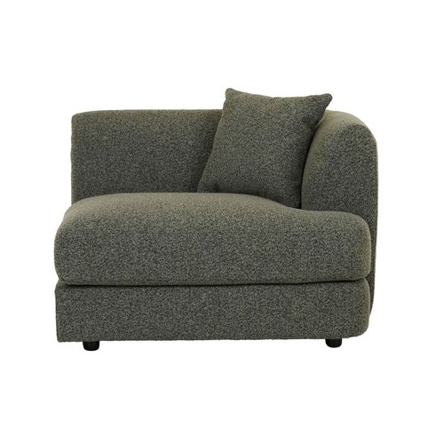 Green Boucle Madrid Curve 1 Seater Right Arm Sofa