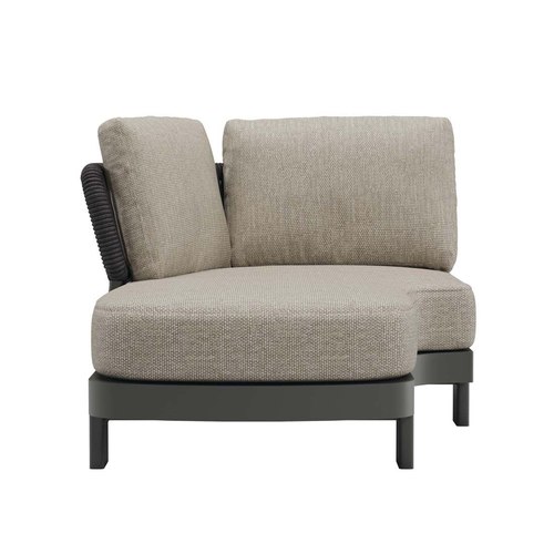 Carbon Grey/Natural Valencia Rope Left Chaise