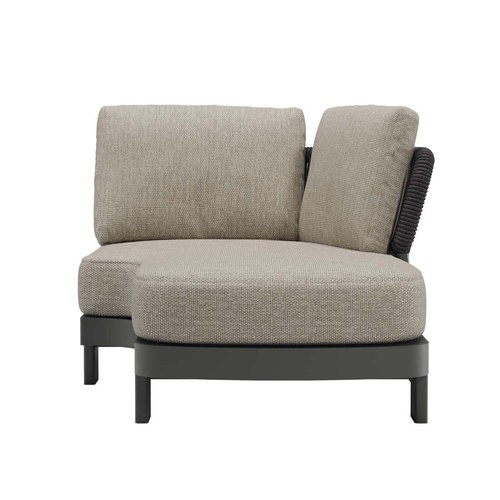 Carbon Grey/Natural Valencia Rope Right Chaise