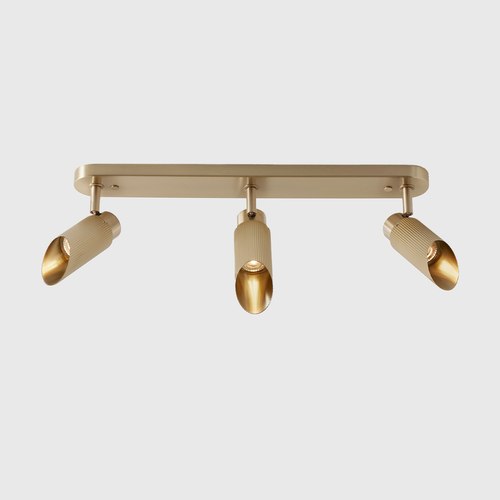 Satin Brass Spot Pro Triple Ceiling Light
