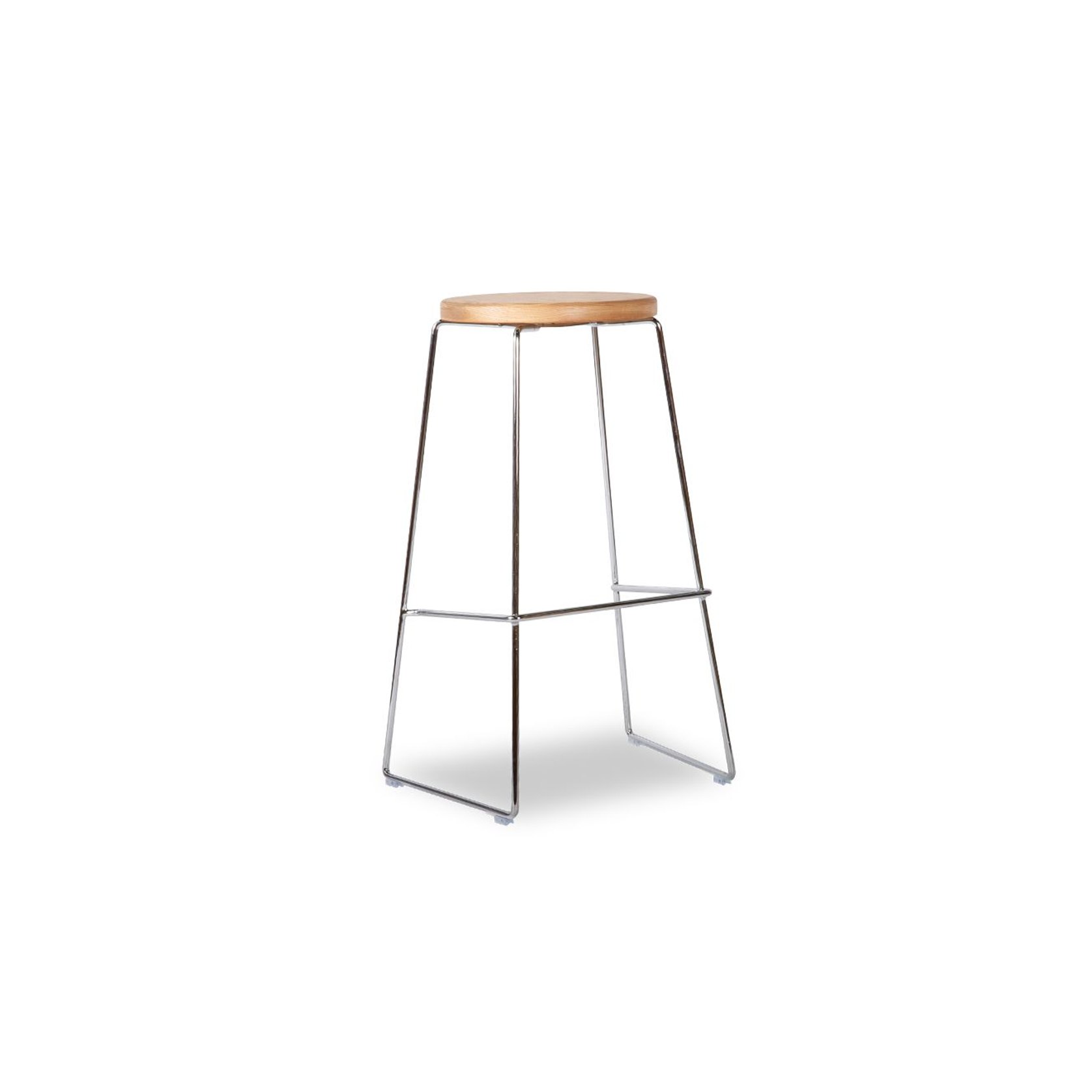 Hugo Bar Stool Chrome Natural Seat 78cm Round Archipro Au 