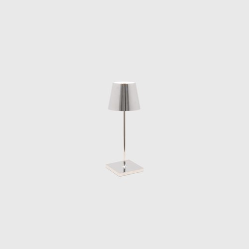 Glossy Chrome Poldina Mini Metallic Table Lamp