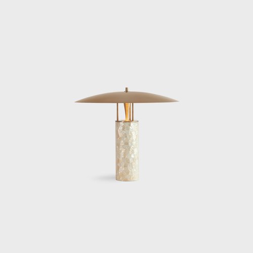 Antique Brass  Luna Capiz Table Lamp