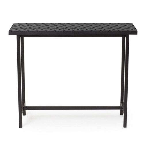Black Herringbone Tile Console Table