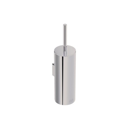 Polished Stainless Steel Toilet Brush + Holder Wall Mounted