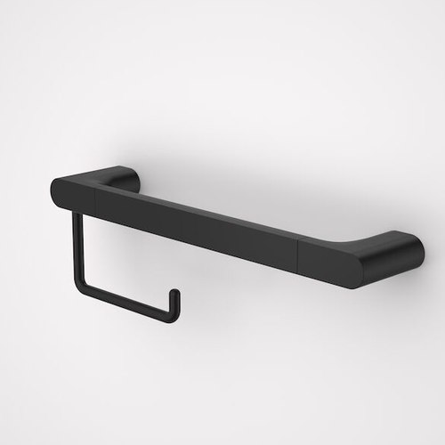 Black Urbane II Universal Rail 400mm + Toilet Roll Holder Set