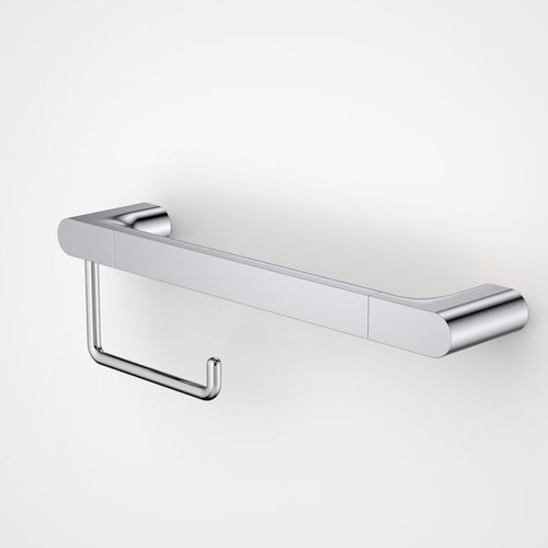 Chrome Urbane II Universal Rail 400mm + Toilet Roll Holder Set