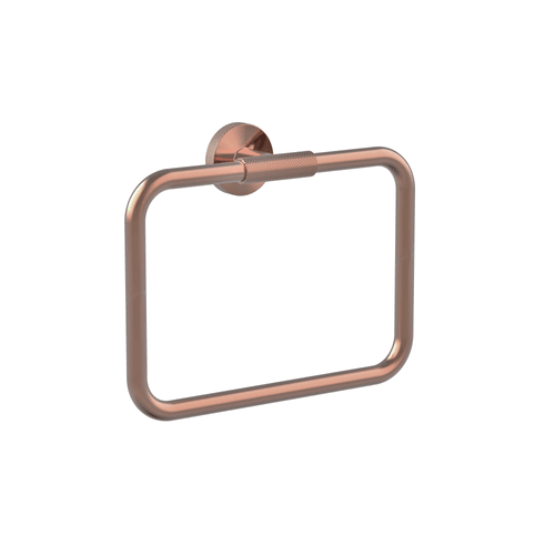 Brushed Copper Motivo Knurled Towel Ring