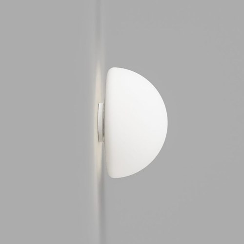 White Orb Dome Mirror Wall Light
