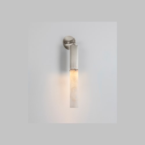 Satin Nickel Flume Alabaster Wall Light