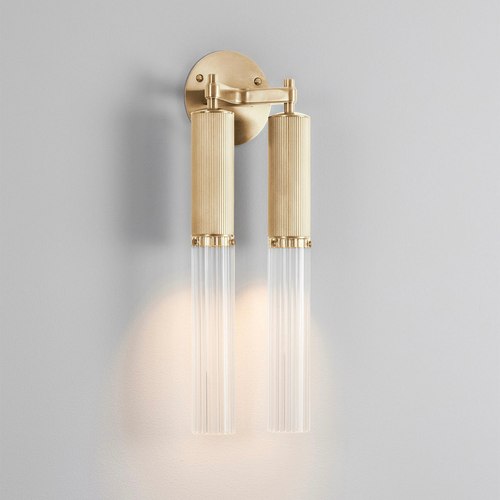 Satin Brass Flume Double Wall Light