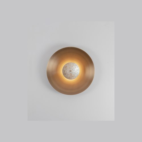 Antique Brass  Luna Capiz Wall Light