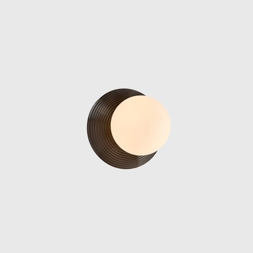 Ridged Bronze Orbit Brass Wall Light