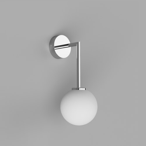 Chrome Orb Long Arm Wall Light