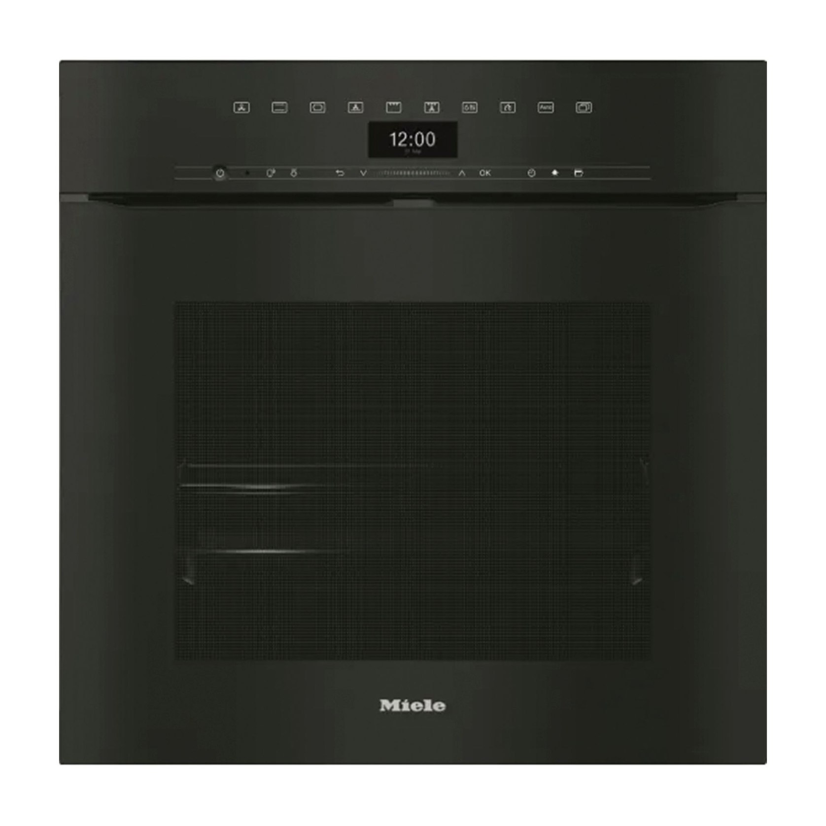 Miele 60cm Handleless BuiltIn Pyrolytic Electric Oven Obsidian Black