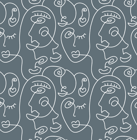 Slate Grey Face Line Drawing Wallpaper | ArchiPro AU