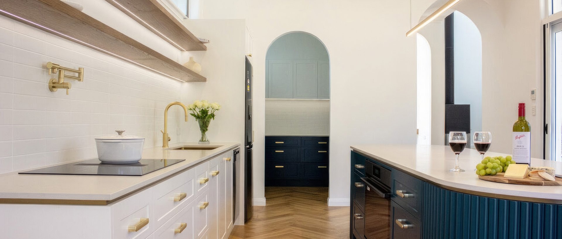 Curved Reeded Kitchen - Warrawee by Vitality Kitchens & Joinery ...