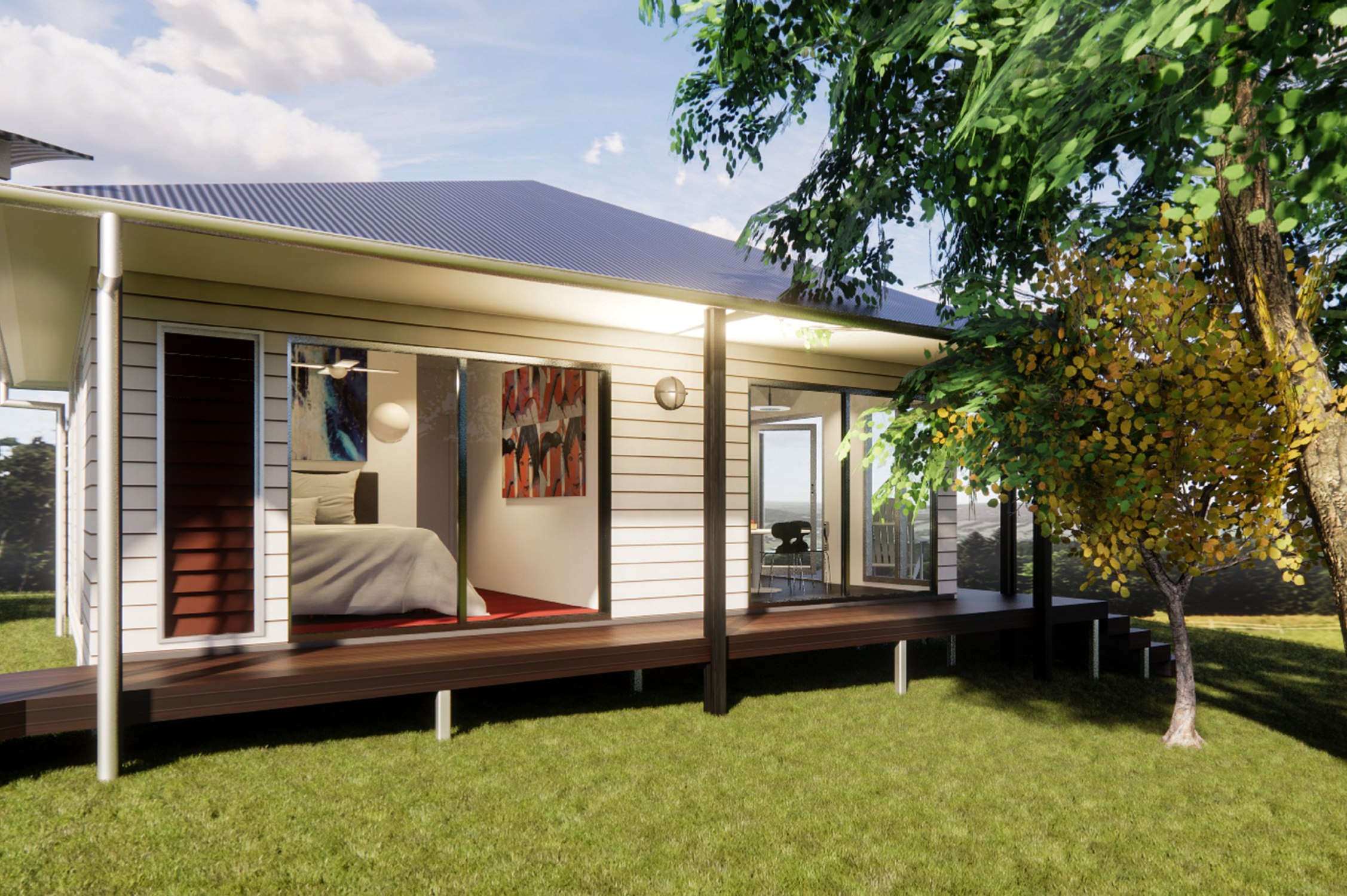 View of Eerwah Vale Retreat - Pavilion Off-Grid Homes | ArchiPro AU